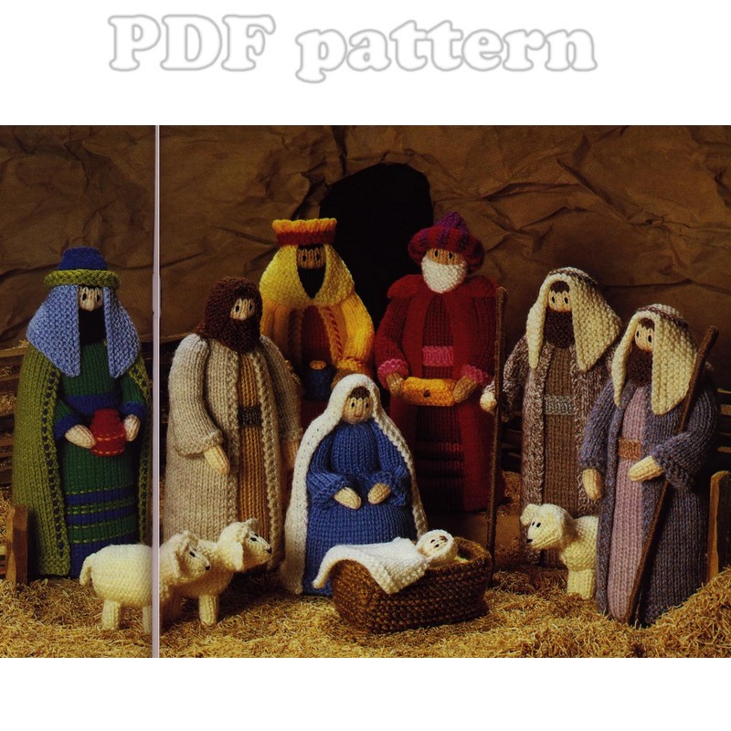 Creche Christmas Crib Knitting Pattern PDF CraftyLine e-pattern shop