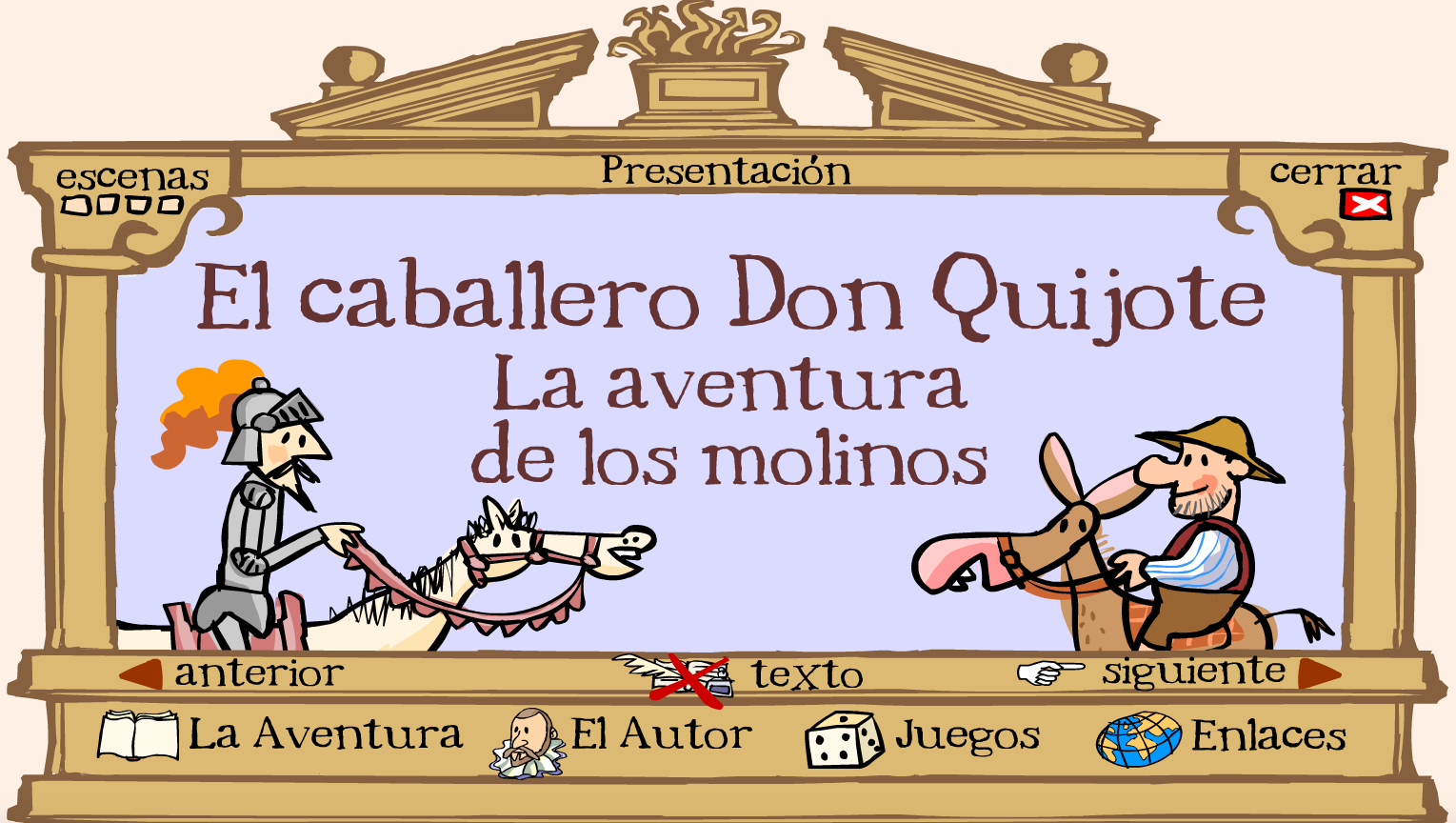 http://nea.educastur.princast.es/quixote/index2.htm