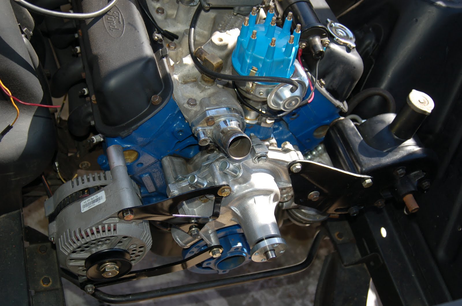 LeLu's 66 Mustang Starter, Alternator, PS Pump, Battery Tray