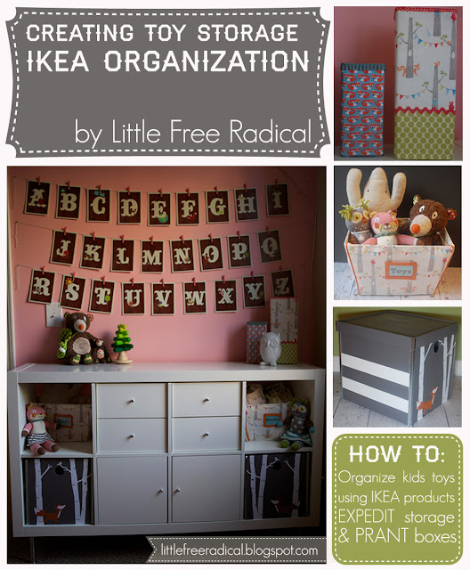Little Free Radical creating toy storage with IKEA products d.i.y