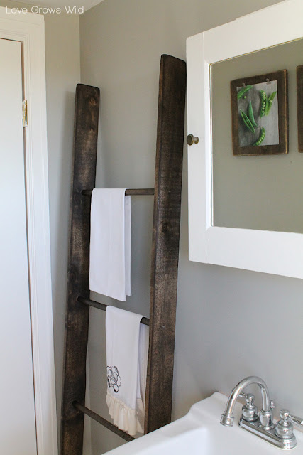 Learn how to make a DIY Decorative Ladder with this simple, step-by-step tutorial! This is a great piece of decor that will add tons of character to your room! at LoveGrowsWild.com #diy #ladder #decor