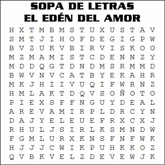 SOPA DE LETRAS ESTACIONES DEL AÑO EL EDÉN DEL AMOR SOPA DE LETRAS ESTACIONES DEL AÑO EL EDÉN DEL AMOR