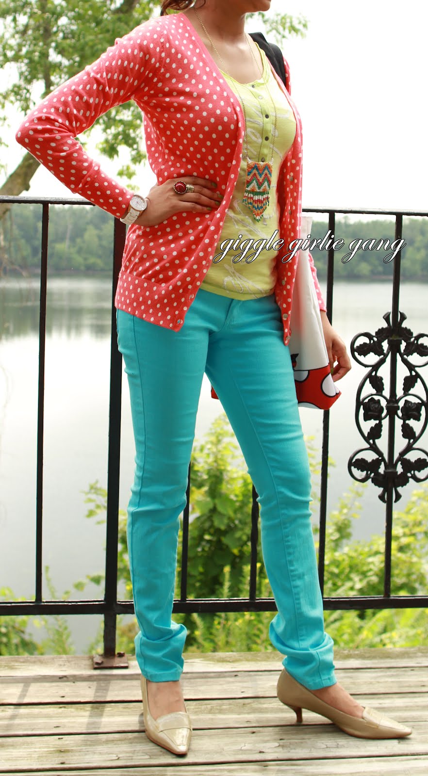 Giggle Girlie Beauty And Fashion Blog Neon Blue Jeans OutfitOOTD