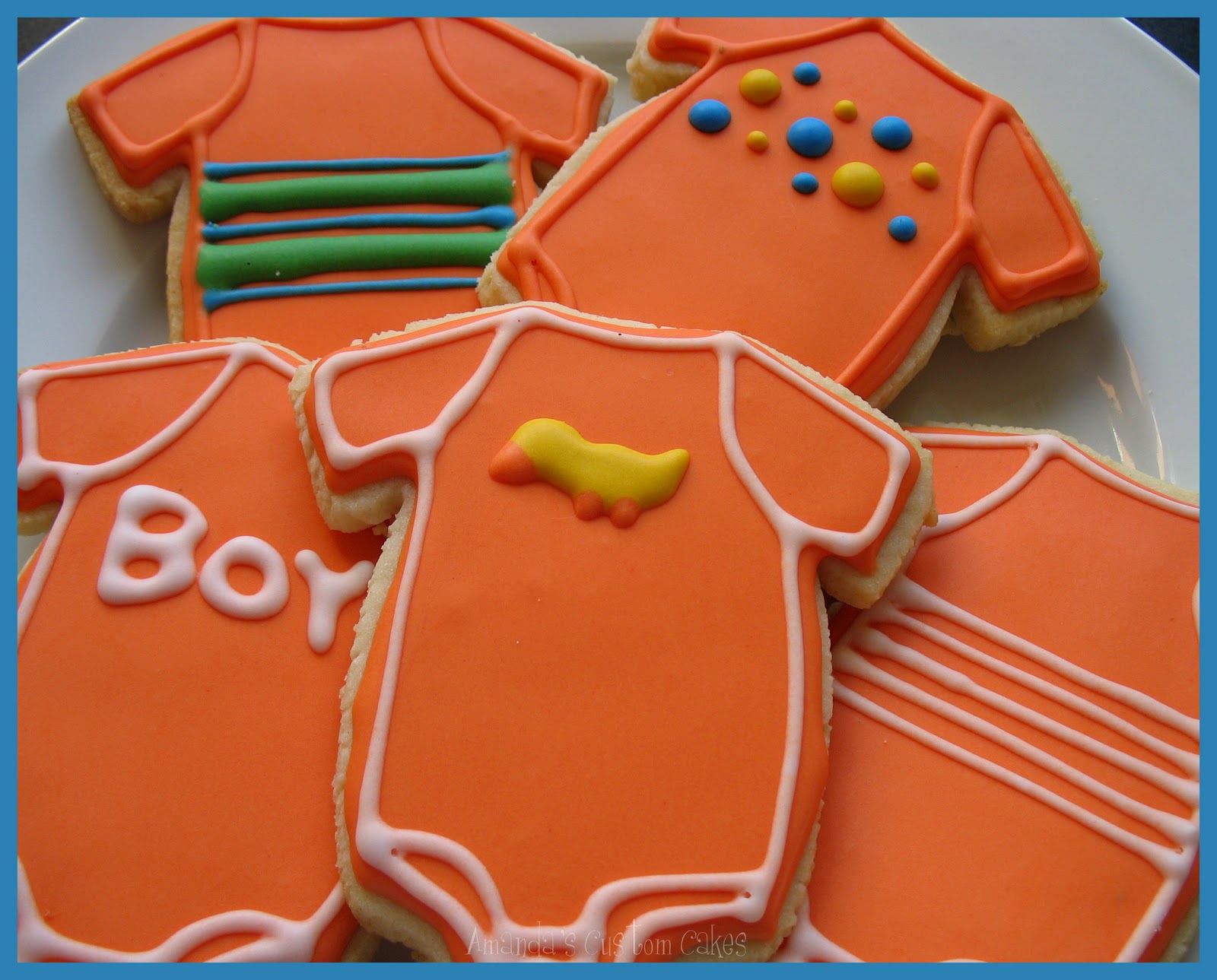 Amanda's Custom Cakes Baby Shower Cake & Cookies