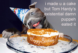 Tom Hardy's Existential Puppy Eats Melissa's Cake