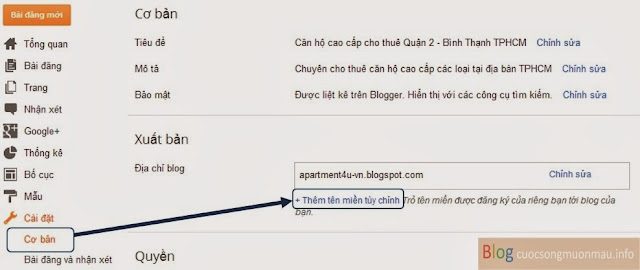Hướng dẫn gắn tên miền vào blogspot và loại bỏ www