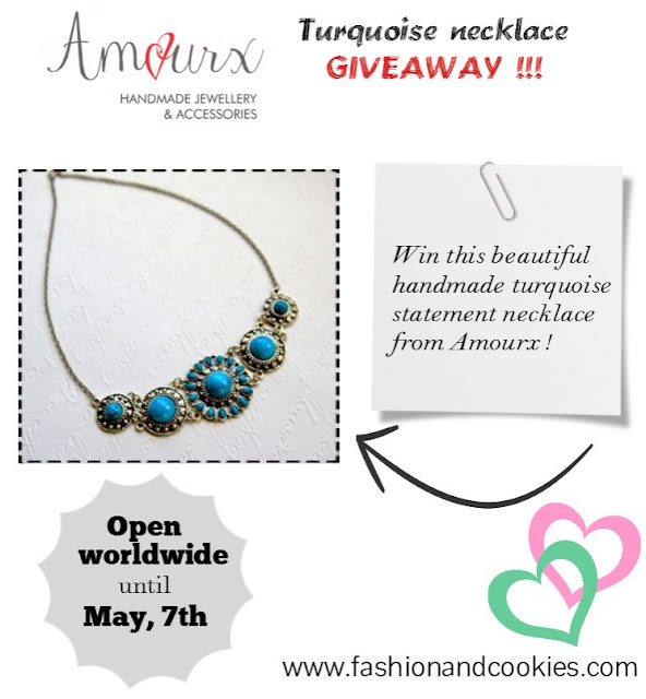 Amourx Turquoise necklace Giveaway on Fashion and Cookies