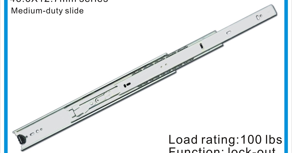 FULL EXTENSION BALL BEARING DRAWER SLIDES WITH LOCKOUT DEVICE