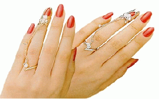 women use the modern version of the nail ring as an accessory to match