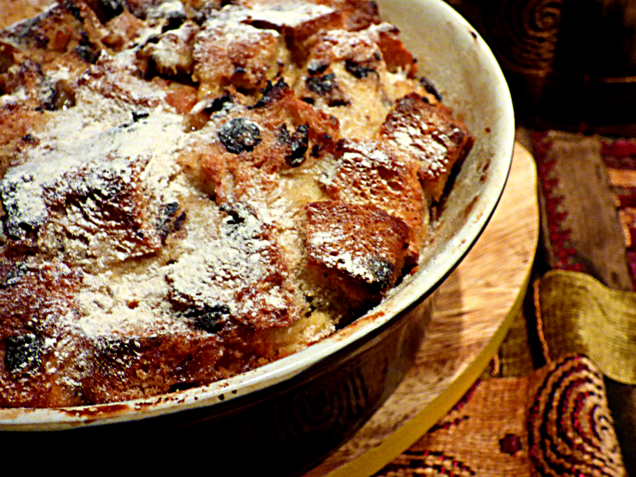 Chez Maximka Chocolate chip bread and butter pudding