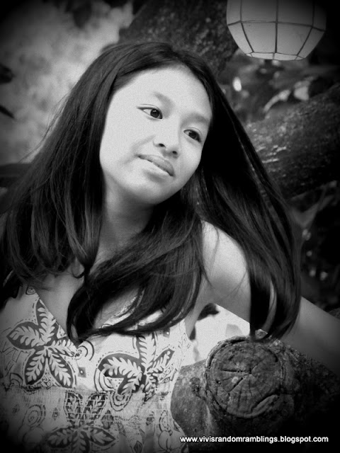 black and white portrait of a teenage girl. Camera used: Panasonic Lumix Fz35
