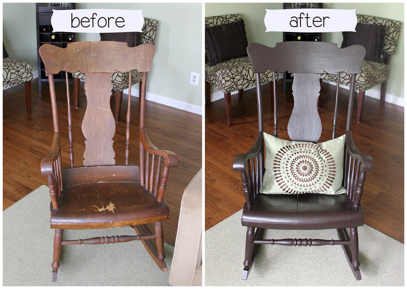 PinsterSisters Rocking Chair Redo