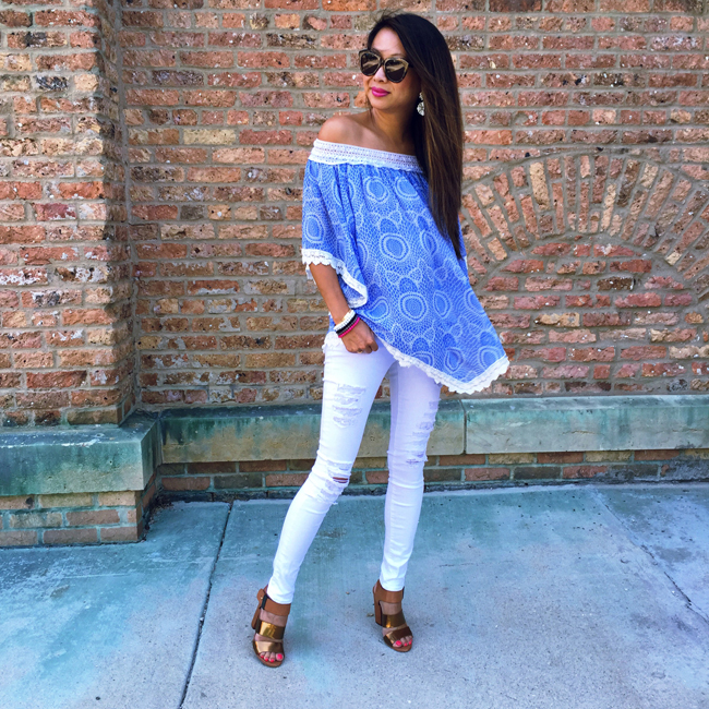 Off Shoulder Top with Crochet