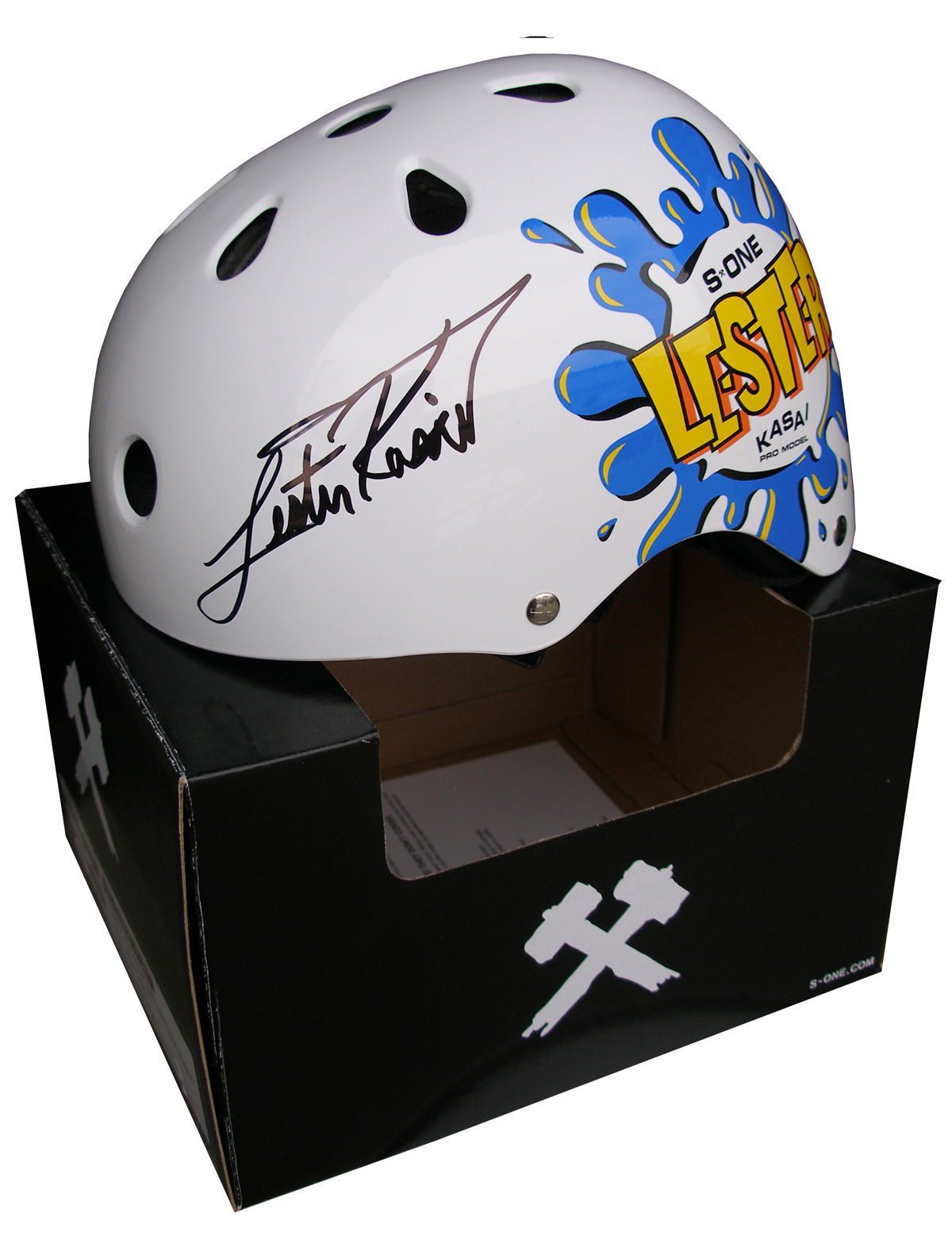 S1 Helmet Co Skate Blog SOne Helmet signed by Lester Kasai for