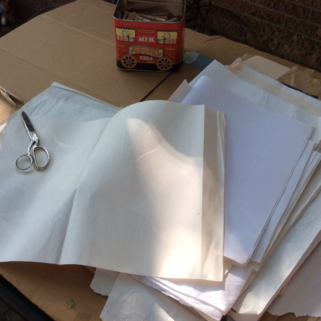 Studio Time Painting Papers Outside