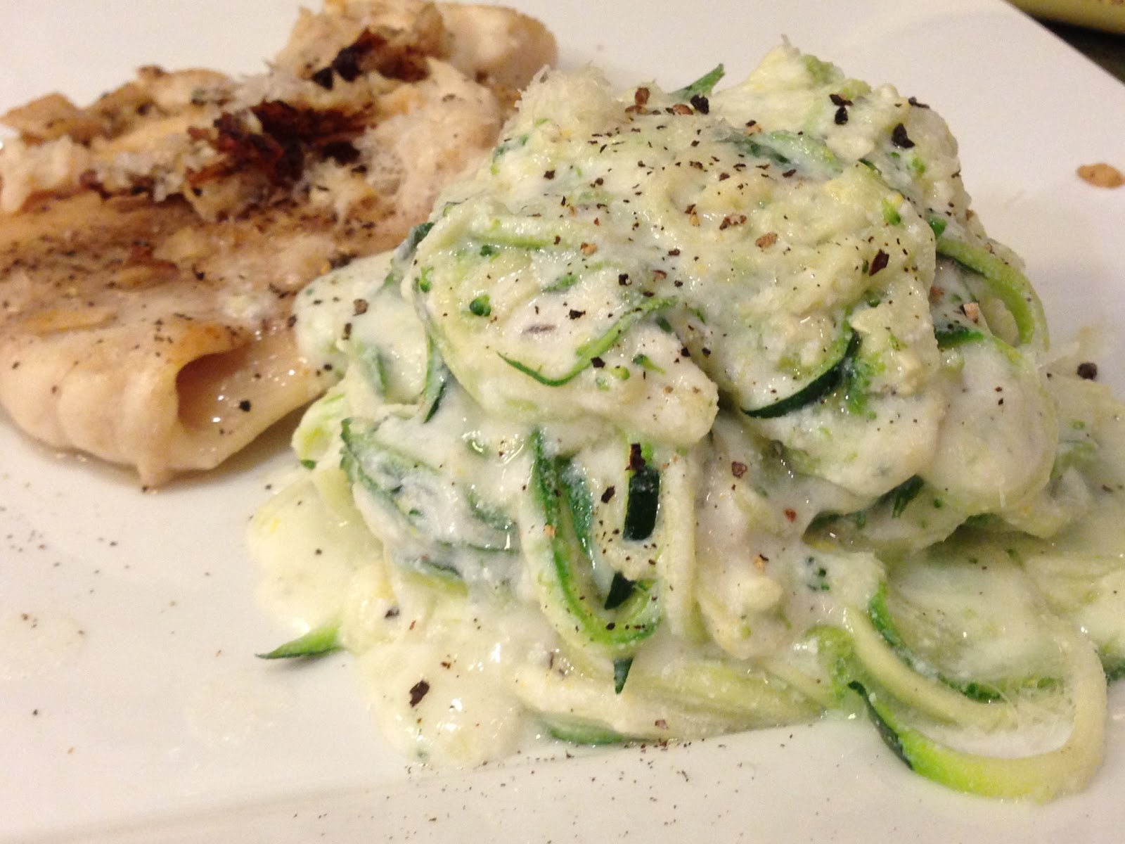 Some Sugar Added Zucchini Spaghetti with Lemon Ricotta