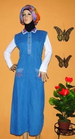 Gamis Jeans Bordir GJ1056 Gamis Jeans Bordir GJ1056