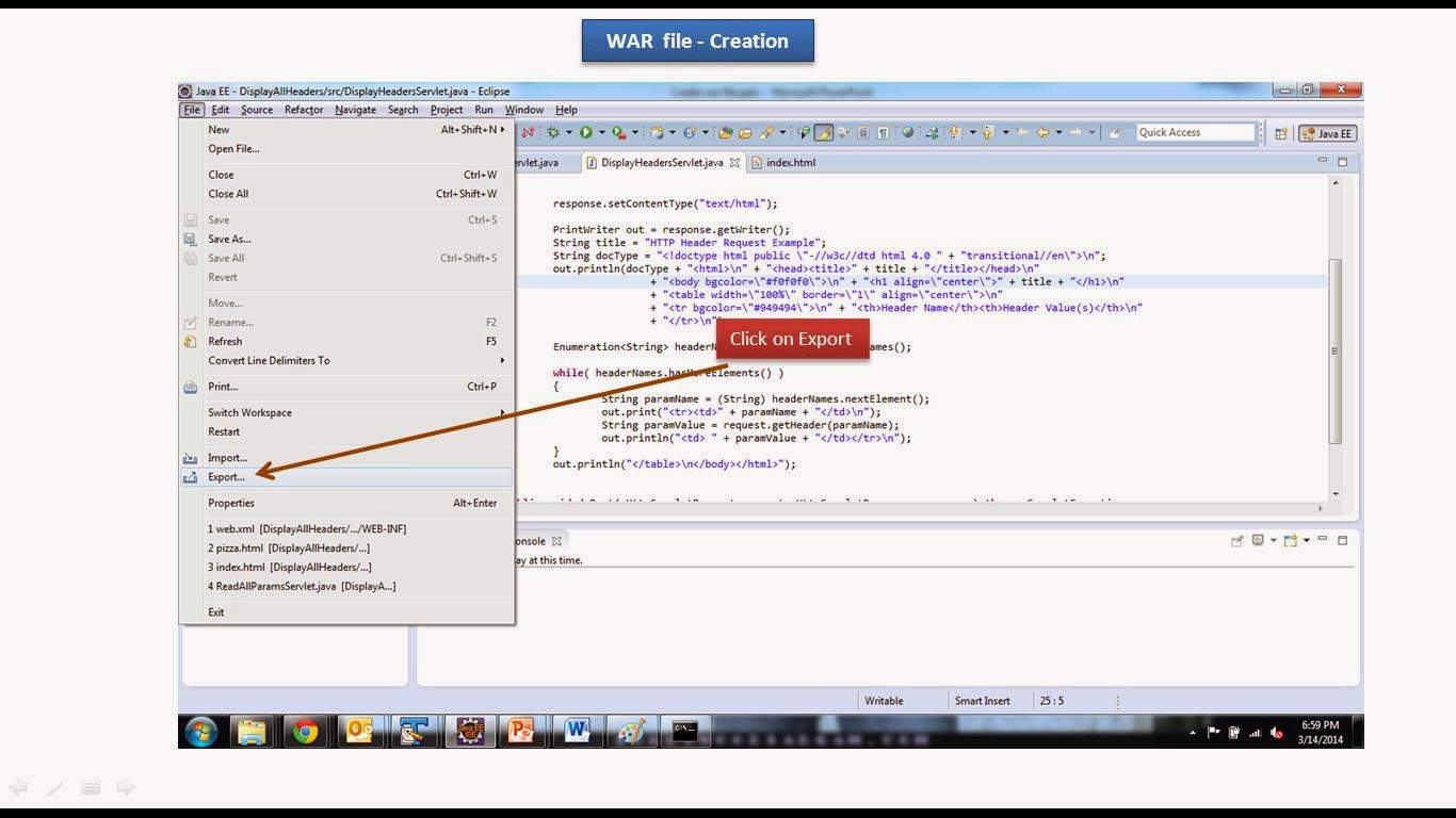 JAVA EE Eclipse WAR file creation
