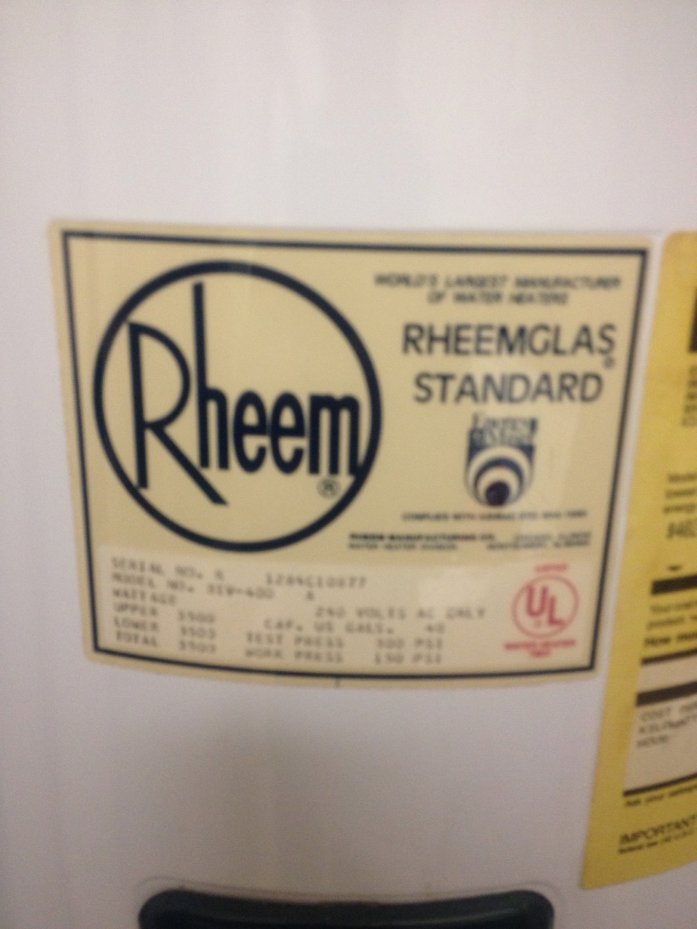 How Do I Tell The Age Of A Rheem Water Heater From The