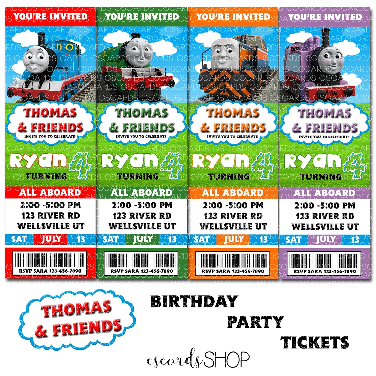 thomas the train invitation template