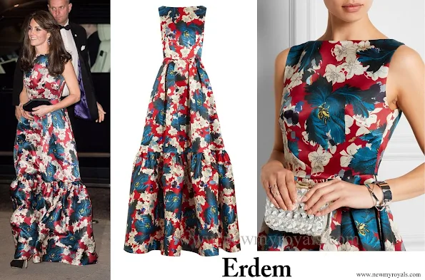 The Duchess of Cambridge wore Erdem Alouette Printed Silk-gazar Gown