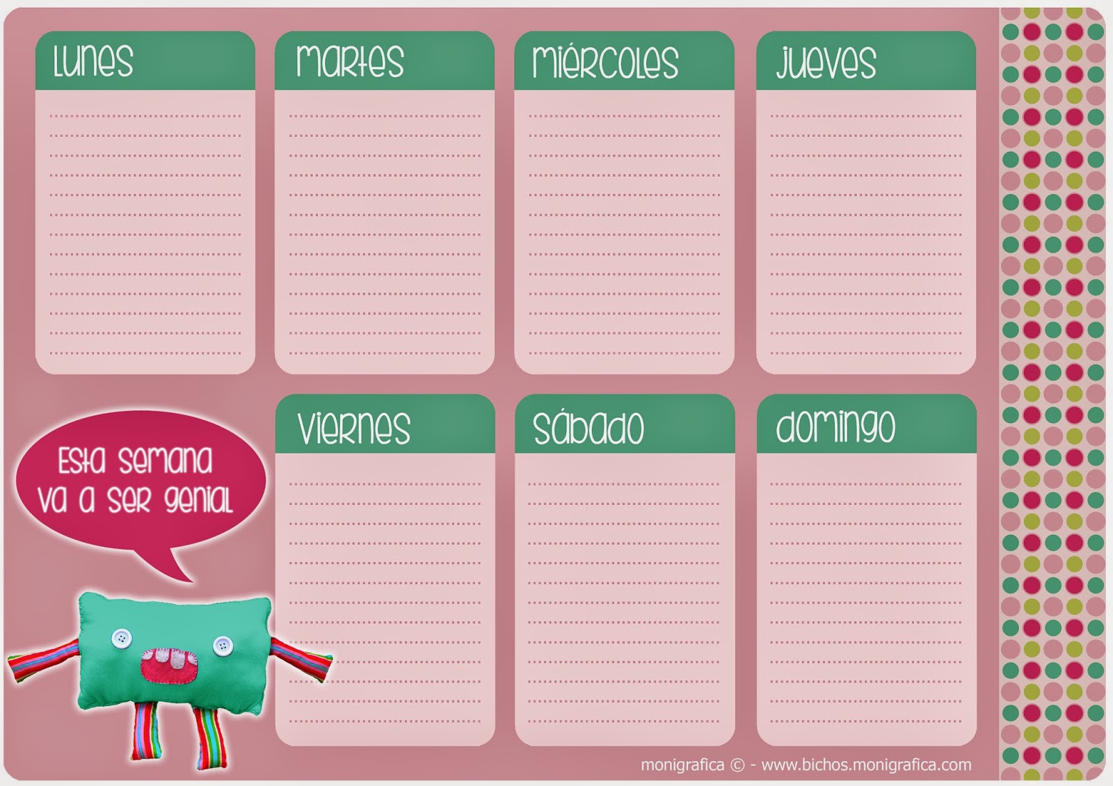 LovePops: ORGANIZADOR SEMANAL LovePops: ORGANIZADOR SEMANAL