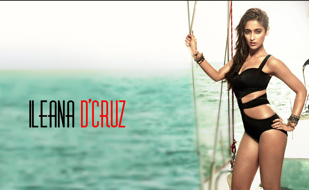 Ileana D'Cruz Black Swimsuit Wallpaper