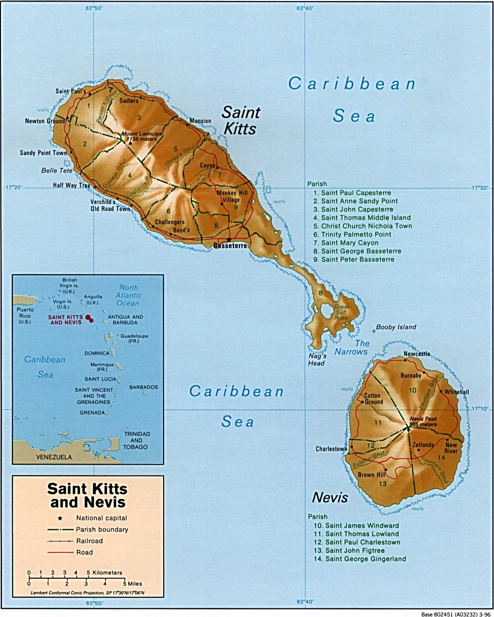 SAINT KITTS AND NEVIS MAPS
