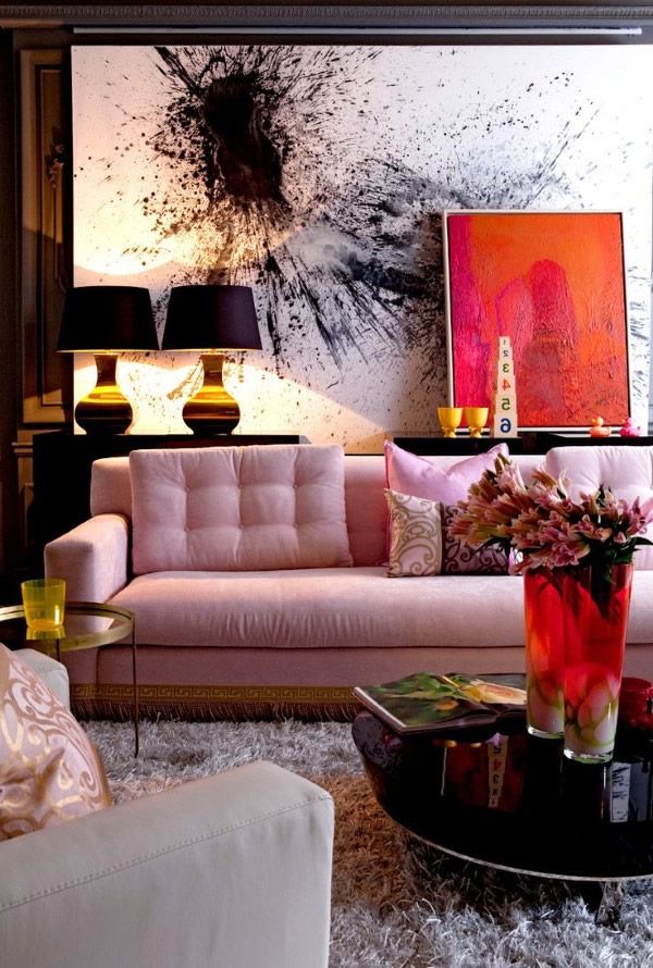 Salas con sofá rosa - Salas con estilo