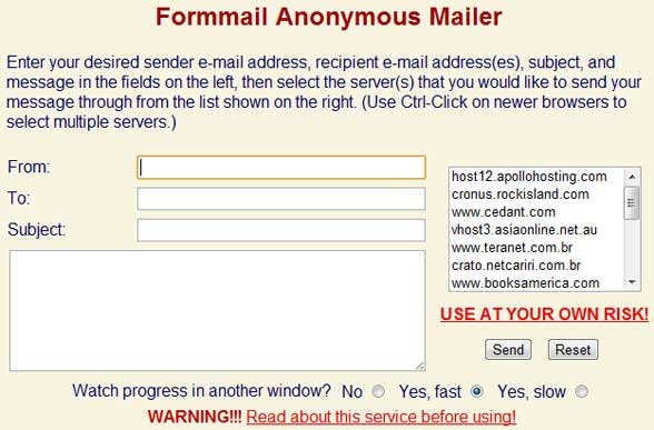 terminal22 anonymous email sender