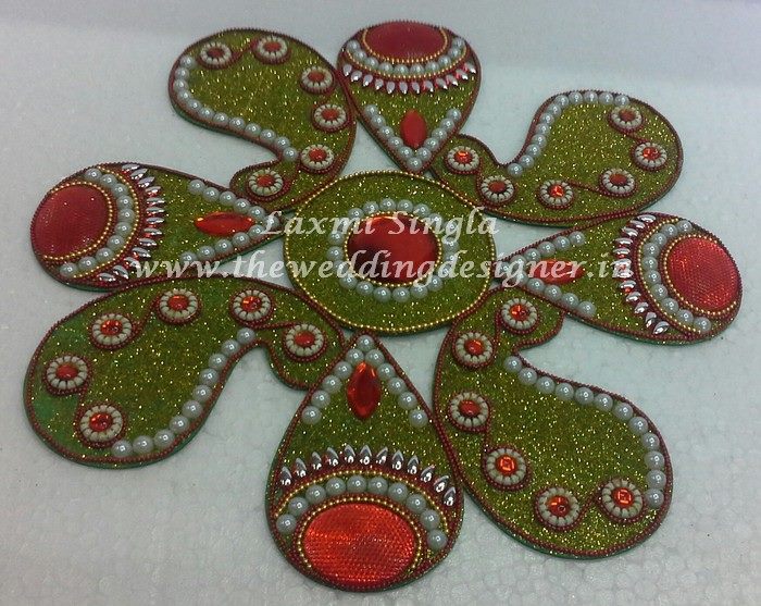 Decorated Foam Glitter Rangoli Glitter Rangoli Designs