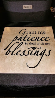 Grant Me Patience Vinyl Decal on a Tile Grant Me Patience Vinyl Decal on a Tile