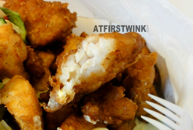 Kibbeling (pieces of fried white fish) from Royal Fish, Markthal in Rotterdam