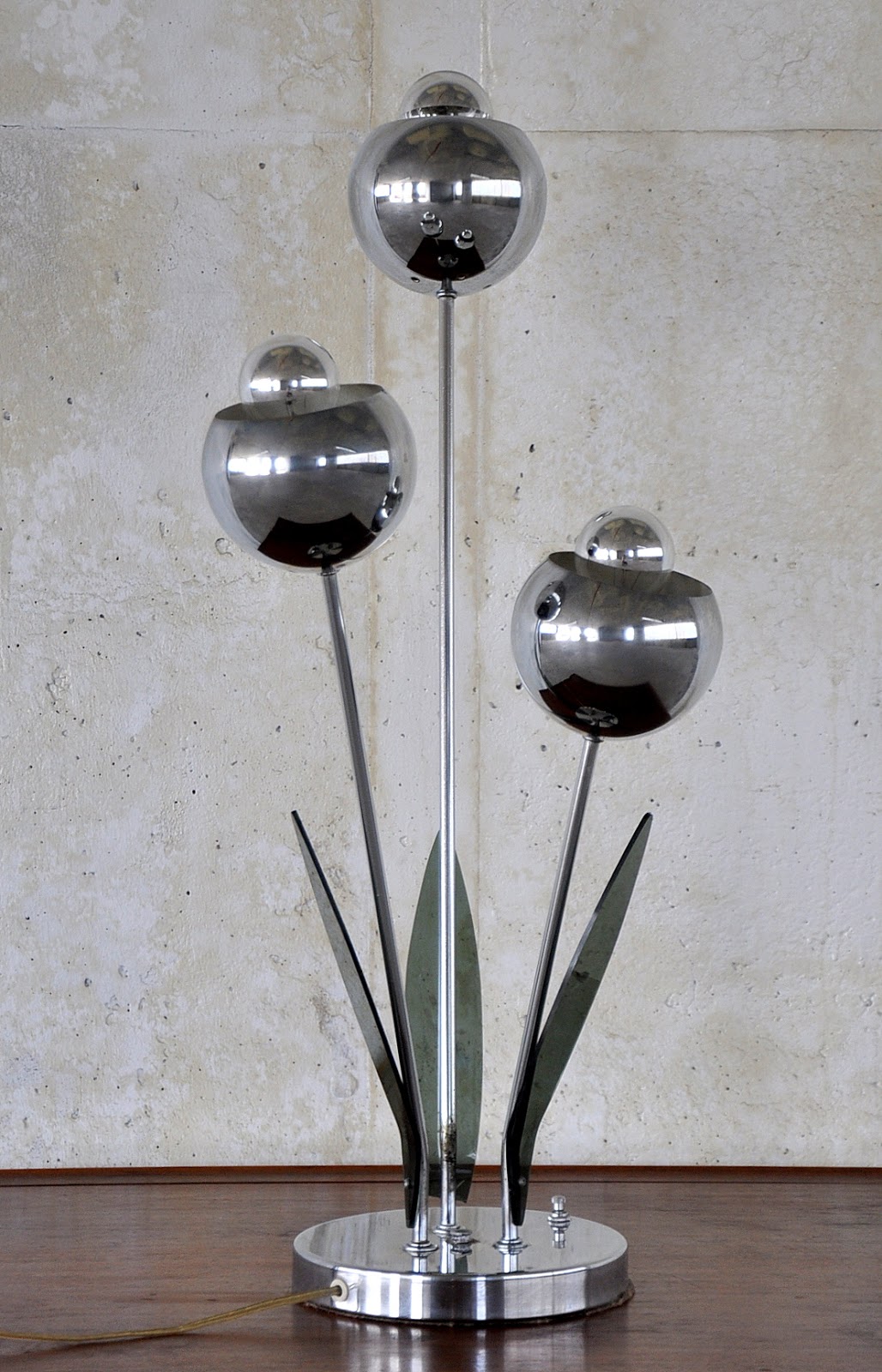 SELECT MODERN MidCentury Modern Chrome & Smoked Lucite Eyeball Lamp