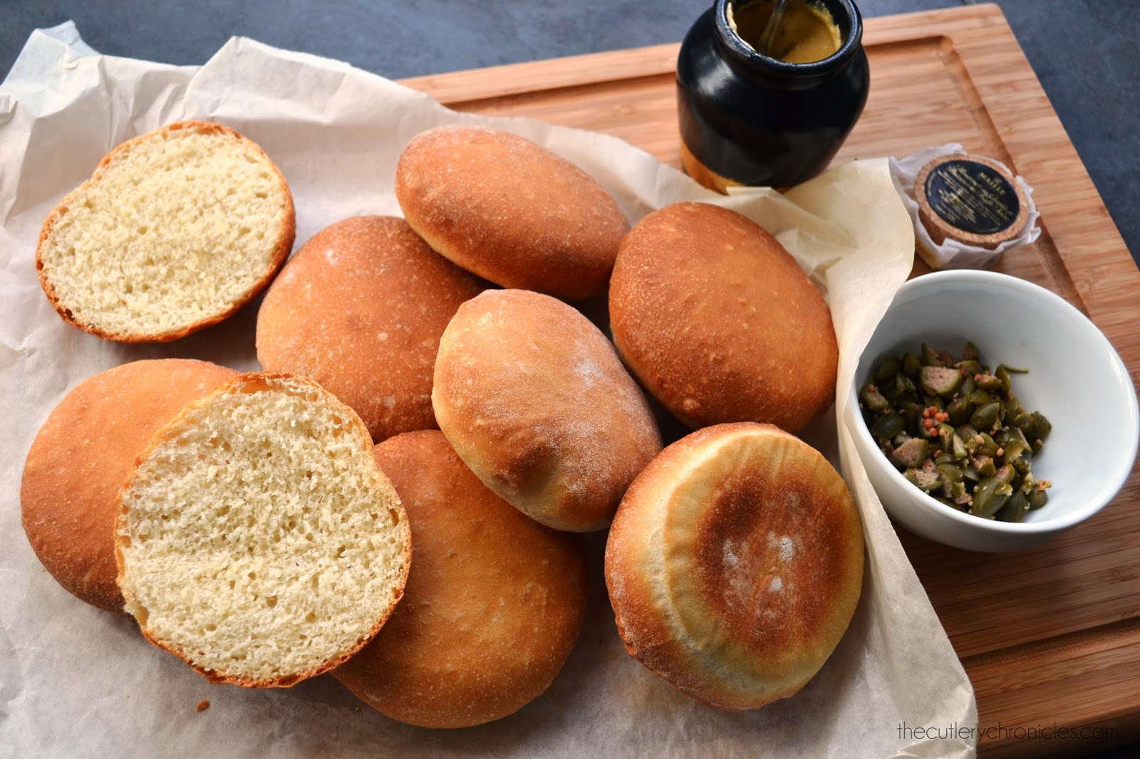 soft bread rolls with ham and truffle mustard recipe • The Cutlery