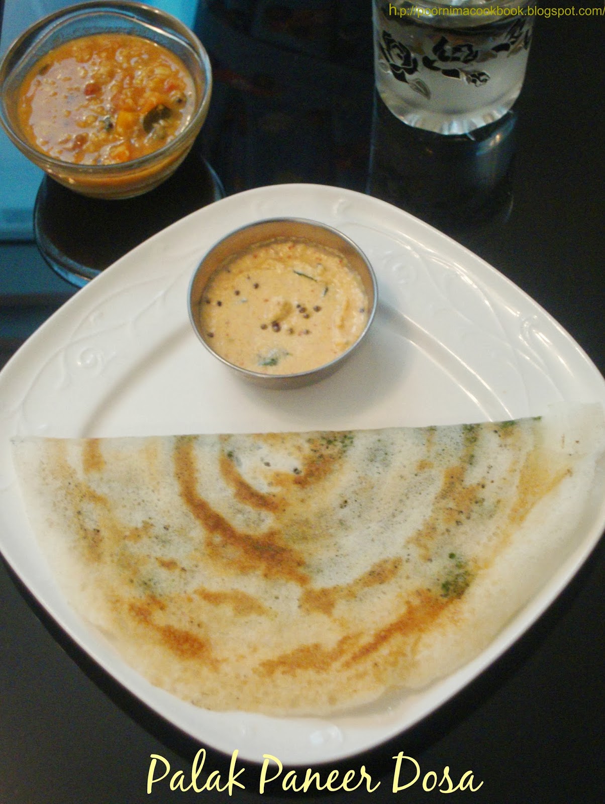 Poornima's Cook Book Palak Dosa / Palak Paneer Dosa ( Dosa Stuffed