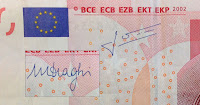 Unterschiedliche Unterschrift auf 10 Euro Geldscheinen Unterschiedliche Unterschrift auf 10 Euro Geldscheinen