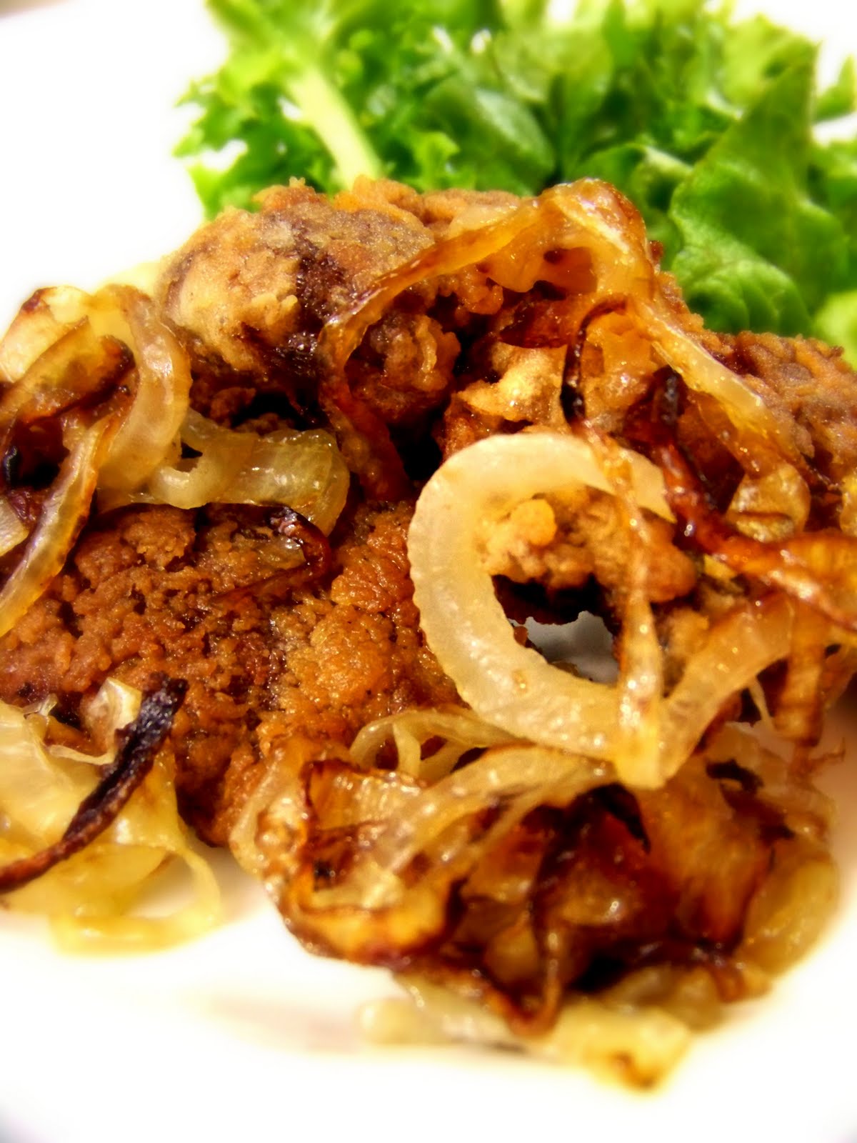 Crispy Fried Chicken Livers with Caramalized Onions | Community Chickens