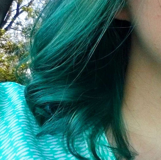 two years of turquoise dip dyed