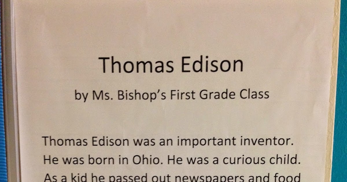 Bishop's Blackboard: An Elementary Education Blog: Thomas Edison and