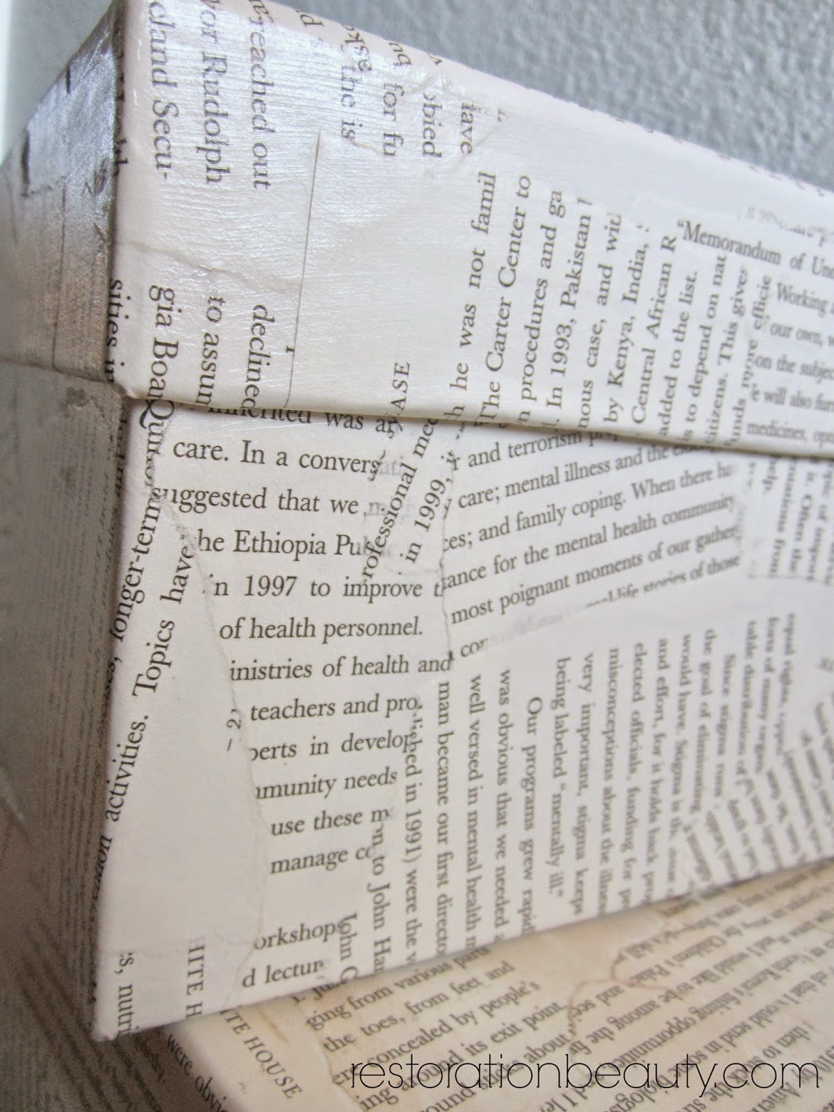 Restoration Beauty Decoupage Boxes Using Book Pages