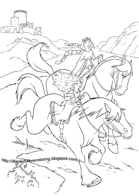 DISNEY PIXAR BRAVE MERIDA COLORING title=