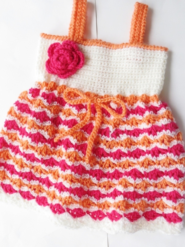 Olivia Dress, Crochet Pattern for Baby Dress, Newborn to 2 Years