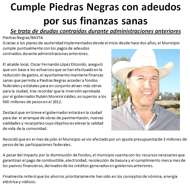 cumple Piedras Negras con adeudos