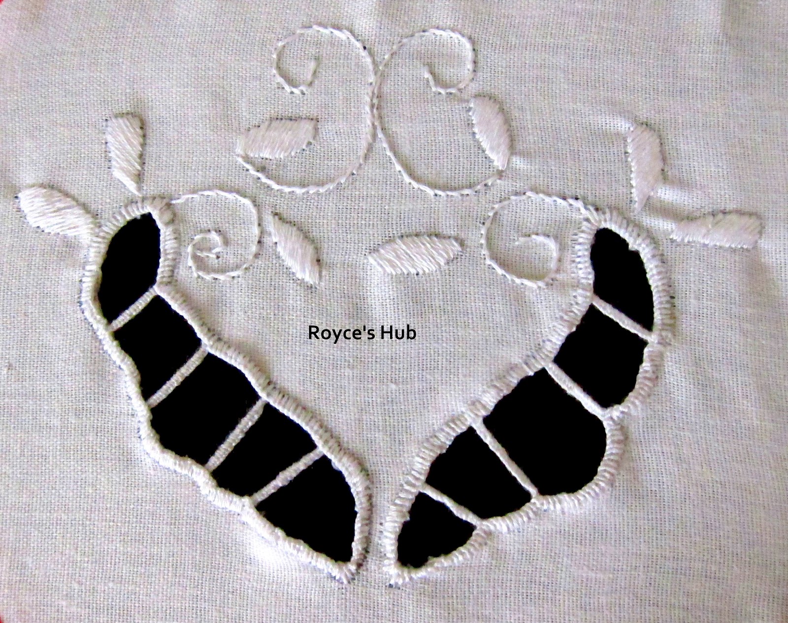 Royce's Hub Cutwork Embroidery Project Completed