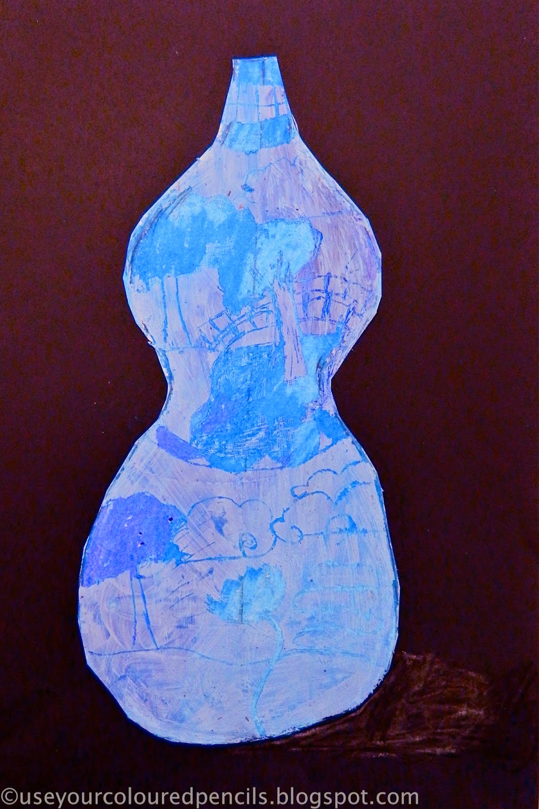 Use Your Coloured Pencils Ming Vase Scratch Art