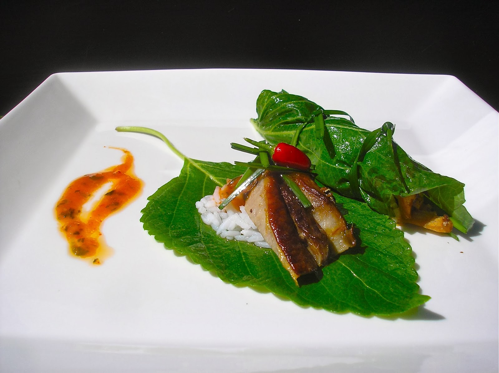 food play ' WILD SESAME LEAF with KOREAN PORK