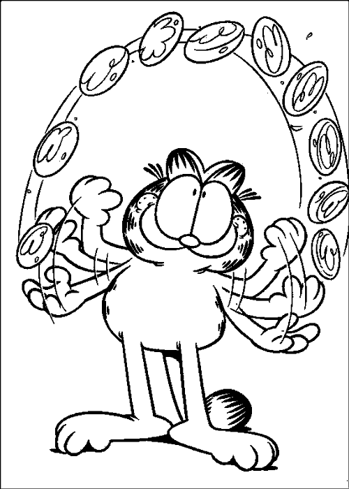 Garfield Coloring Pages, Coloring Cartoon Characters