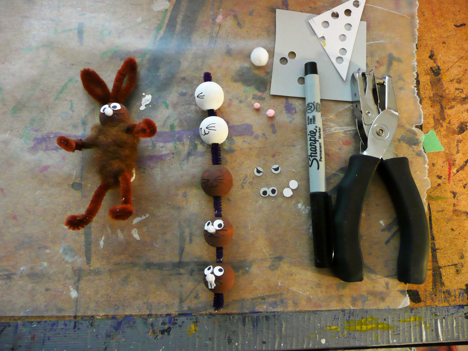 that artist woman Wool Roving Bunnies