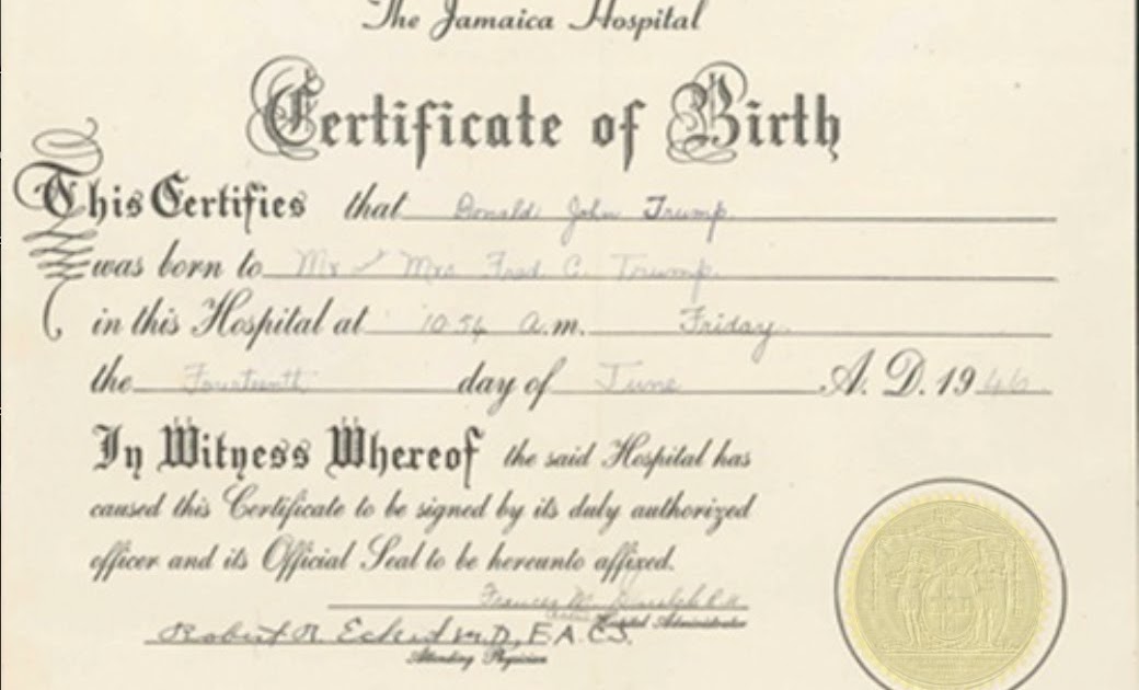 commonsense Trump's Birth Certificate Reveals His Jamaican Birth